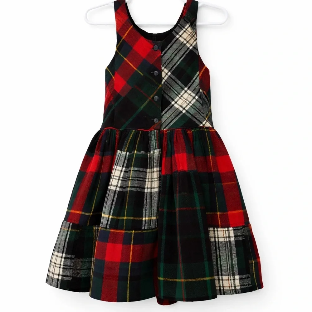 Ralph Lauren Girls Plaid Dress Bundle Size 4T Red Green Tartan Holiday Cotton - Picture 3 of 10